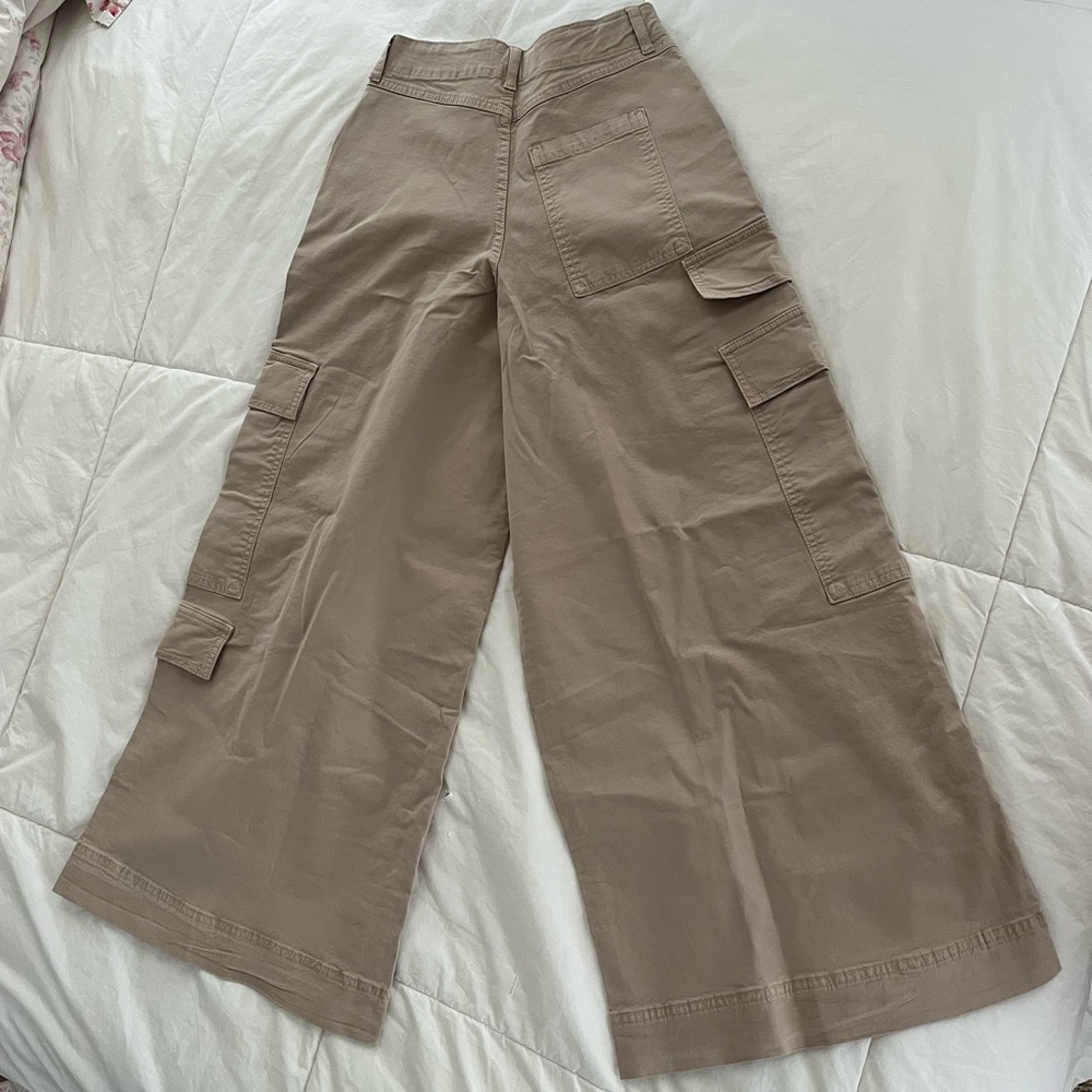 Top Shop Wide-Leg Cargo Pants in Tan
